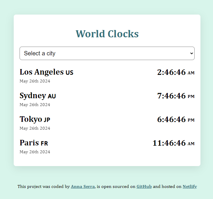 World Clock Project